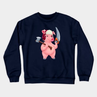 Woodworker pig with tools Crewneck Sweatshirt